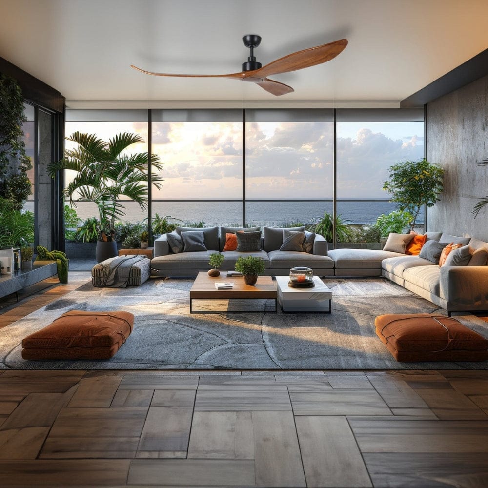 Without Light Currumbin Ceiling Fan Merbau and Black