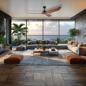 Without Light Currumbin Ceiling Fan Merbau and Black