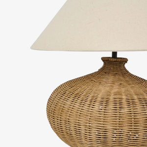 Table Lamps Dallas Rattan Table Lamp with linen shade
