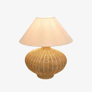 Table Lamps Dallas Rattan Table Lamp with linen shade