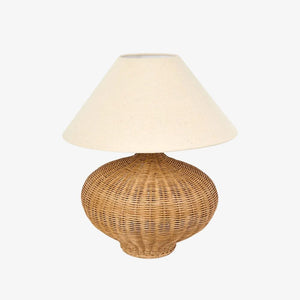 Table Lamps Dallas Rattan Table Lamp with linen shade