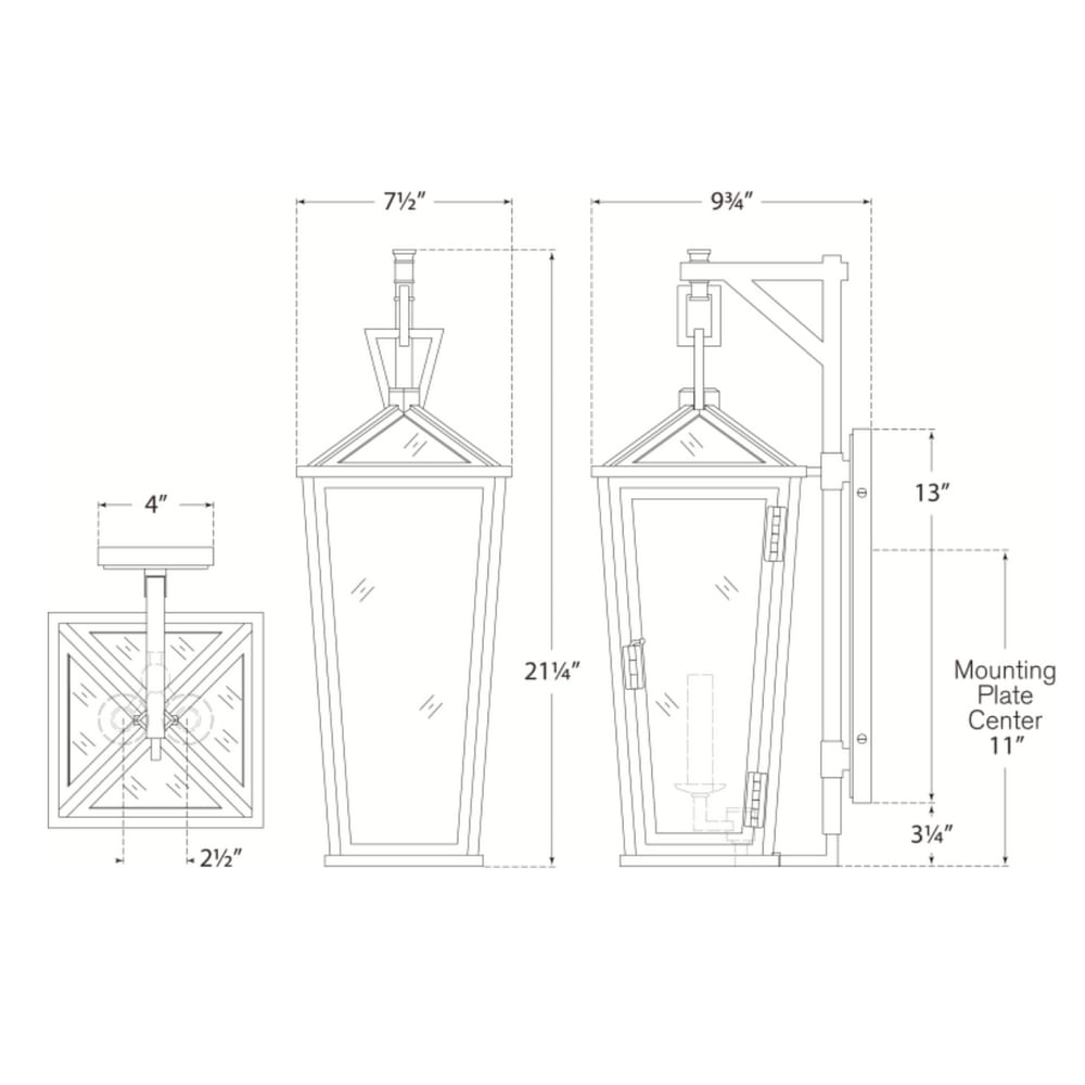 Interior Wall Light / Sconce Darlana Small Tall Bracketed Wall Lantern