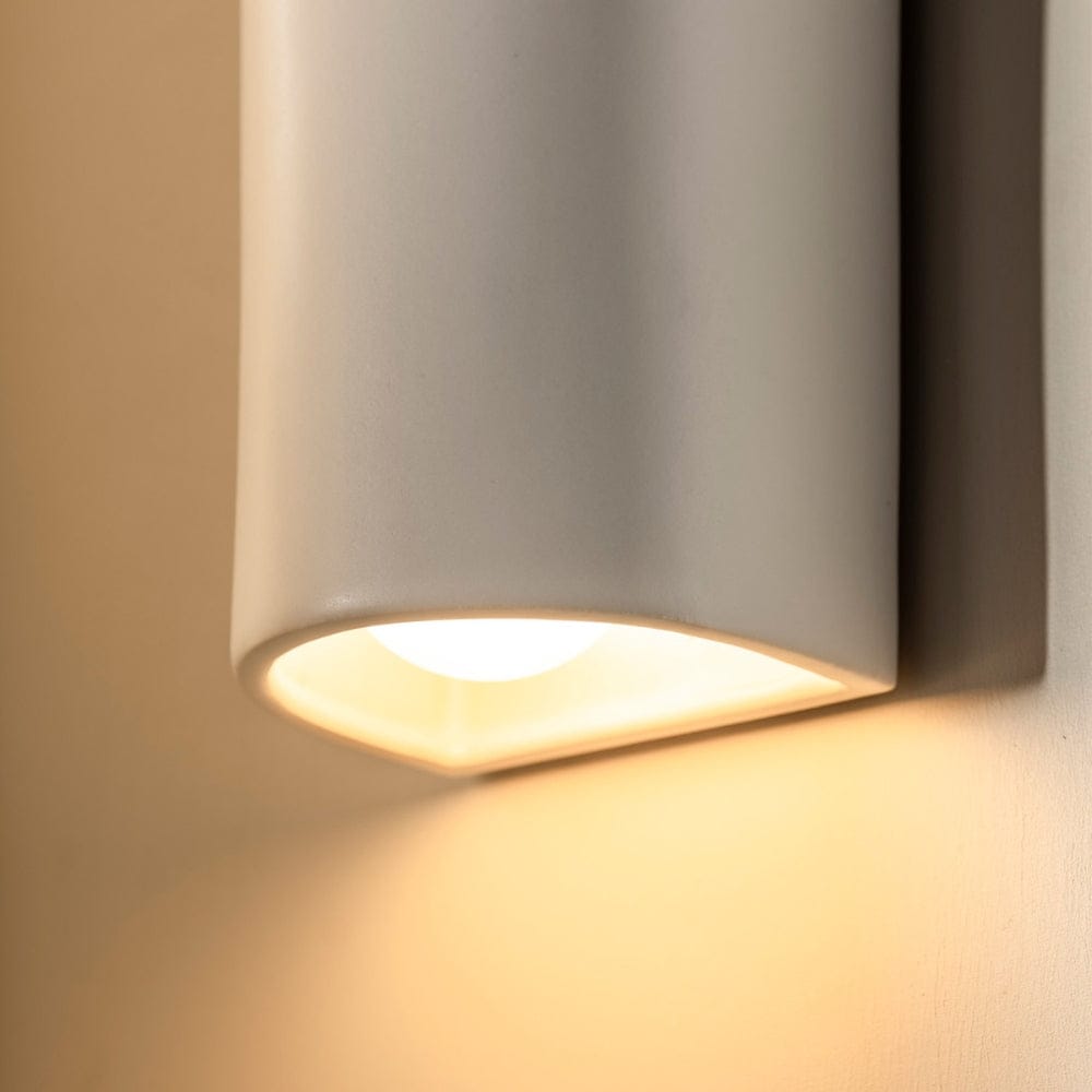 Exterior Wall Light Dawn Short Exterior Wall Light in Eggshell White