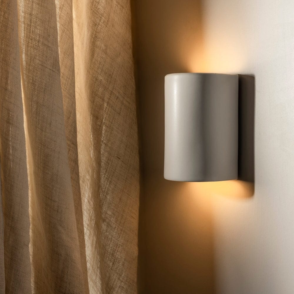 Exterior Wall Light Dawn Short Exterior Wall Light in Eggshell White