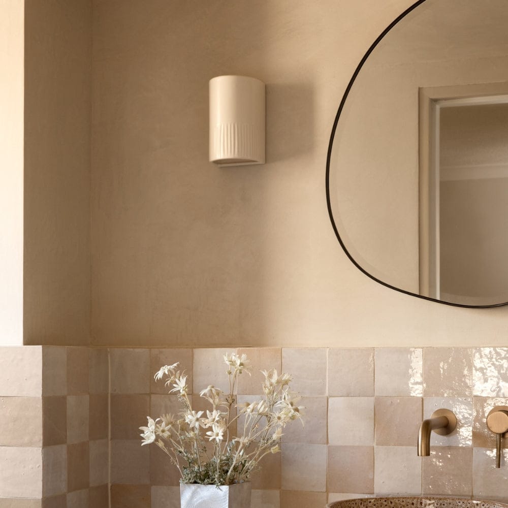 Exterior Wall Light Day Short Exterior Wall Light in Eggshell White