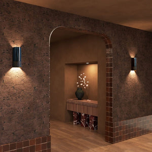 Exterior Wall Light Day Tall Exterior Wall Light in Burnt Toast