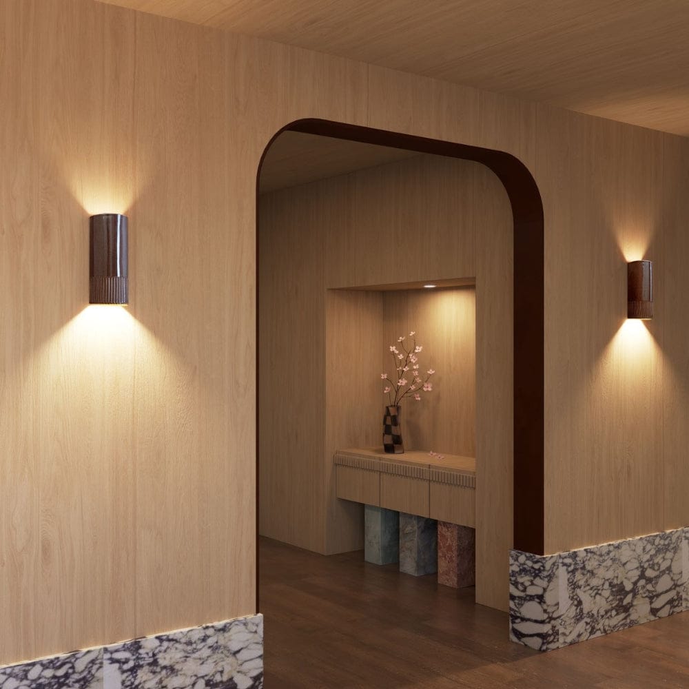 Exterior Wall Light Day Tall Exterior Wall Light in Choccy Milk