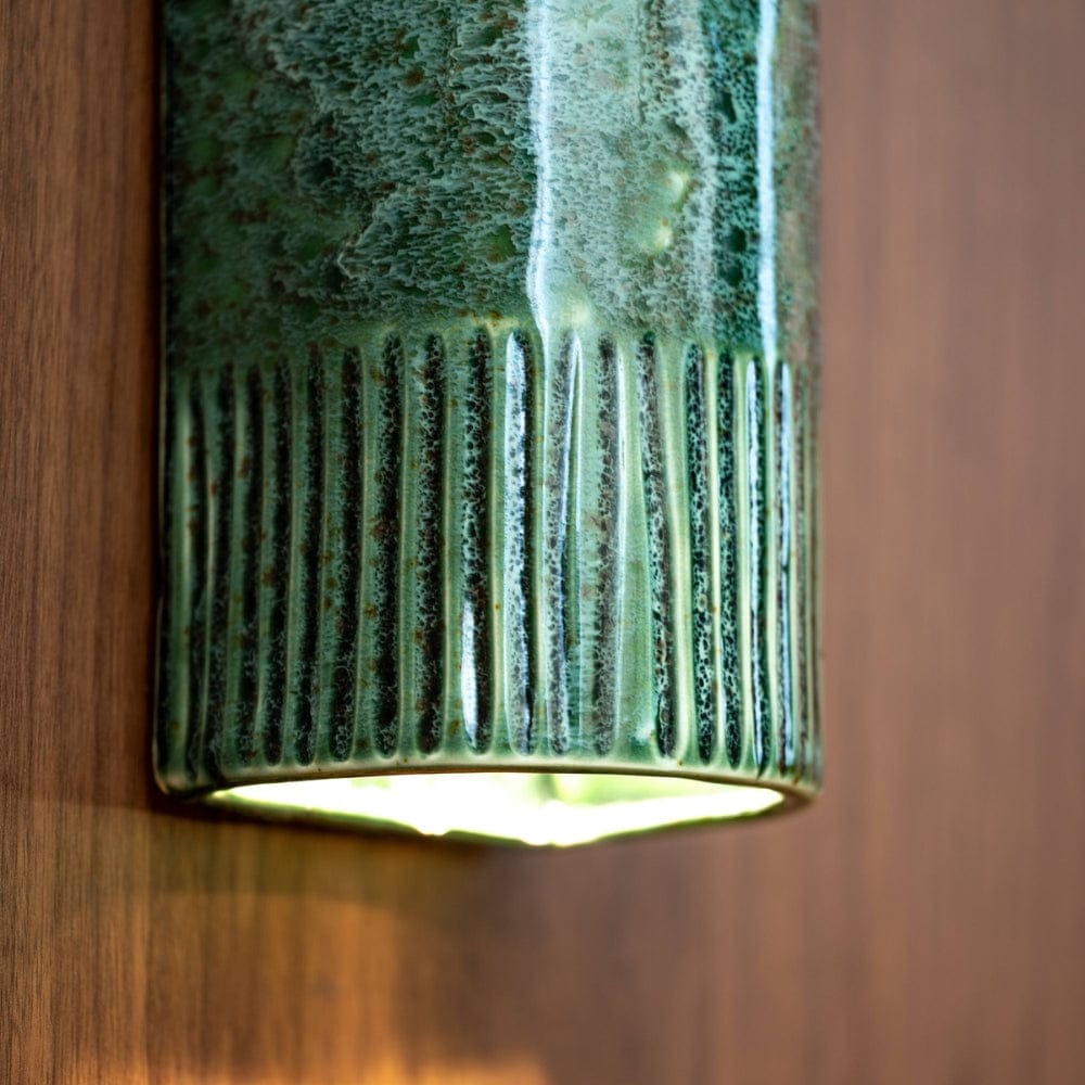 Exterior Wall Light Day Tall Exterior Wall Light in Pickled Olives
