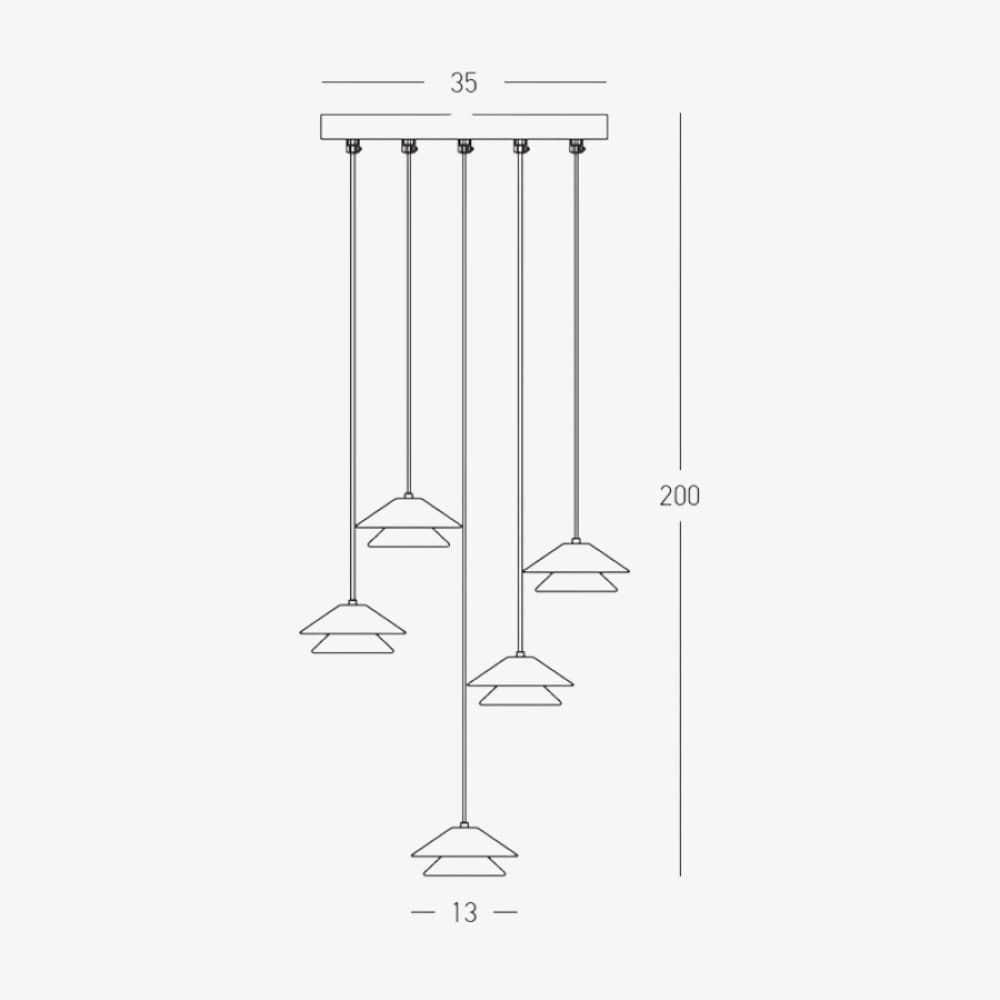 Interior Pendant Diphora 5 Light Custer