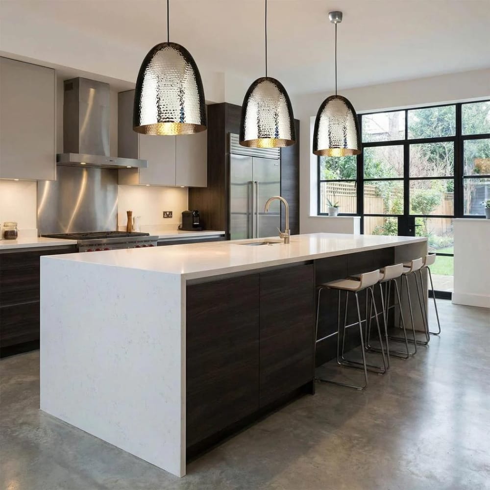 Interior Pendant Dolce Beaten Ceiling Pendant Silver (Excess Stock)