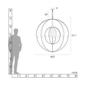 Interior Pendant Double Cirque Large Scale Chandelier