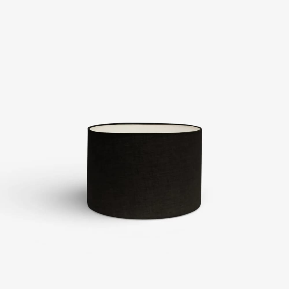 Lamp Shades Drum Linen Shade Black 28cm