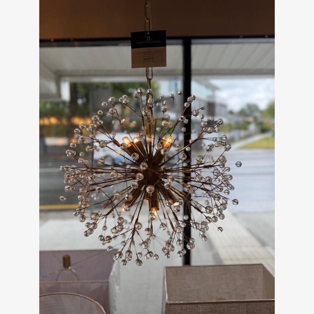 Interior Pendant Dunkirk Chandelier - Small Age Brass  - CLEARANCE (Ex-display)