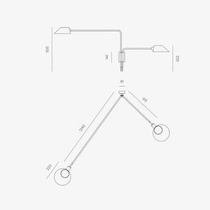 Interior Wall Light / Sconce Duo Adjustable Wall Light