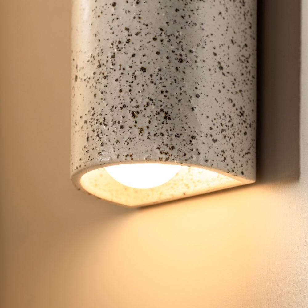 Exterior Wall Light Dusk Short Exterior Wall Light in Eggshell White