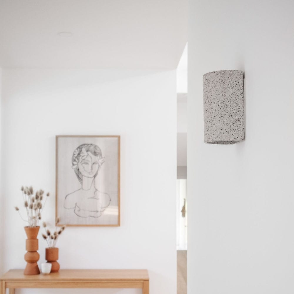 Exterior Wall Light Dusk Short Exterior Wall Light in Eggshell White