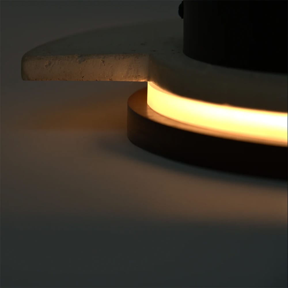 Interior Wall Light / Sconce Eclipse Natural Stone & Wood Wall Light