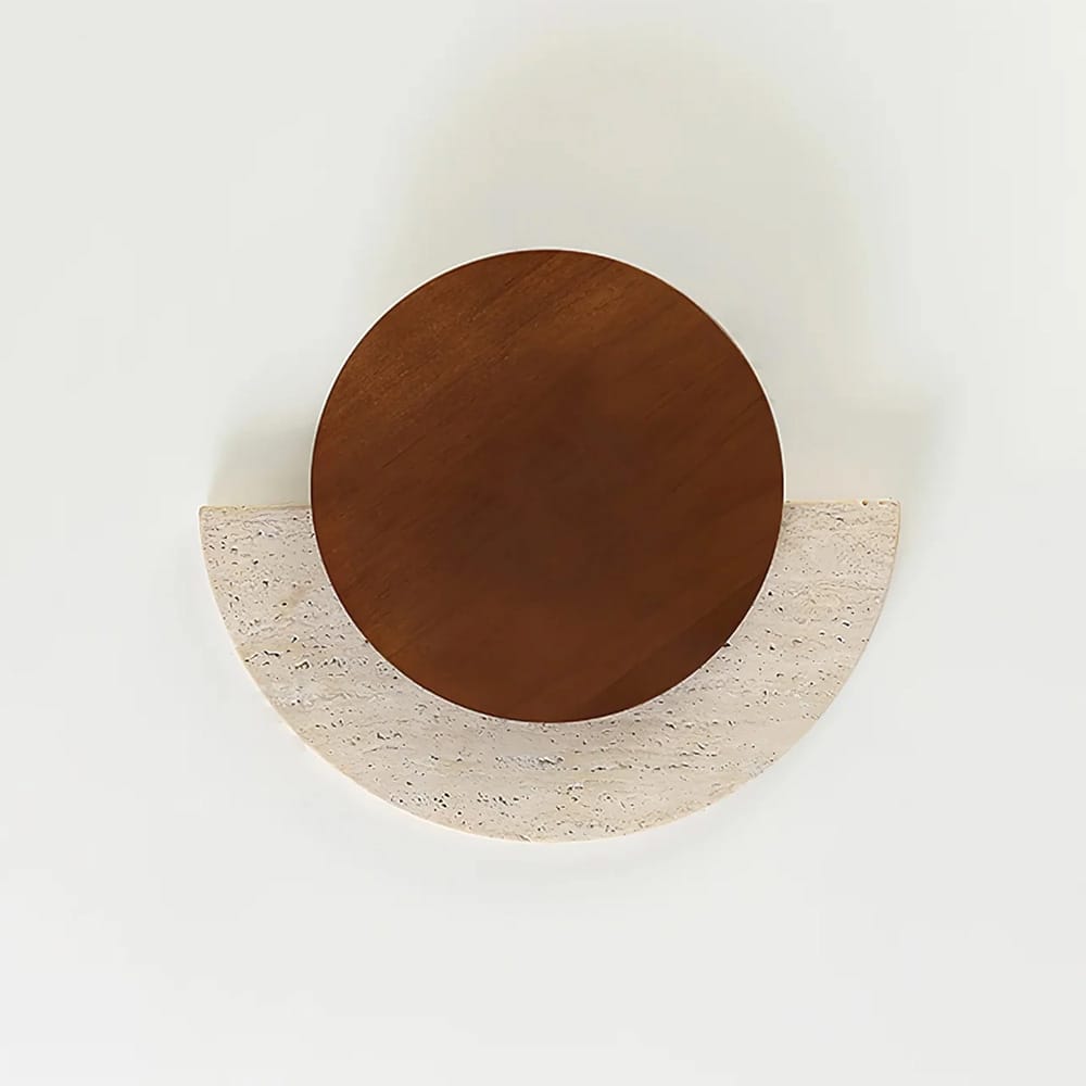 Interior Wall Light / Sconce Eclipse Natural Stone & Wood Wall Light