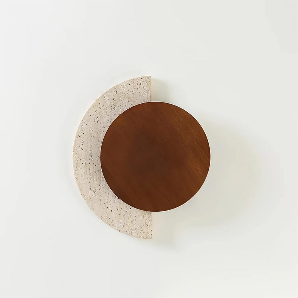 Interior Wall Light / Sconce Eclipse Natural Stone & Wood Wall Light