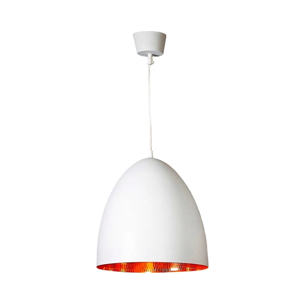 Interior Pendant Egg Ceiling Pendant White and Copper (Excess Stock)