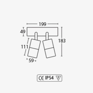 Exterior Wall Light Eimeo 2 Light Bar - Adjustable