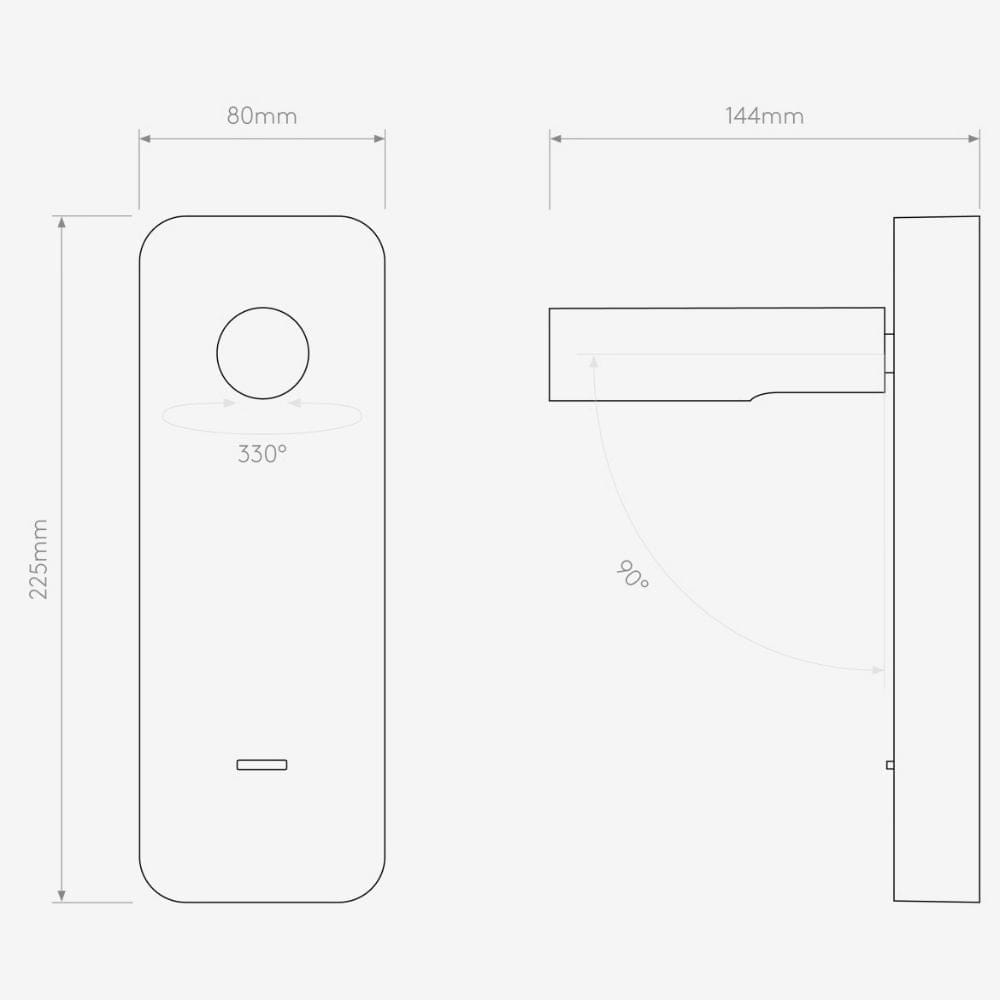 Bedside Wall Lights Enna Surface USB A+C Wall Light