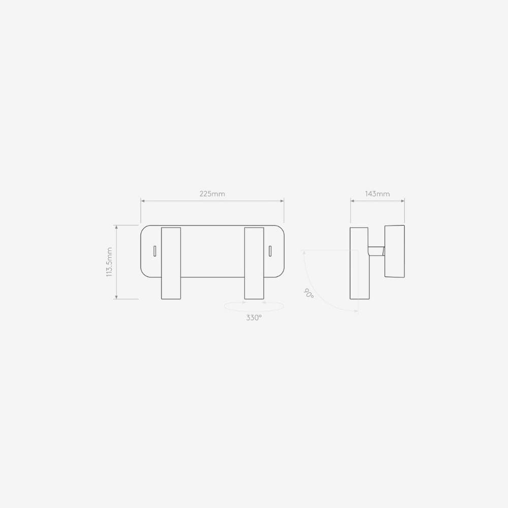 Bedside Wall Lights Enna Twin Wall Light