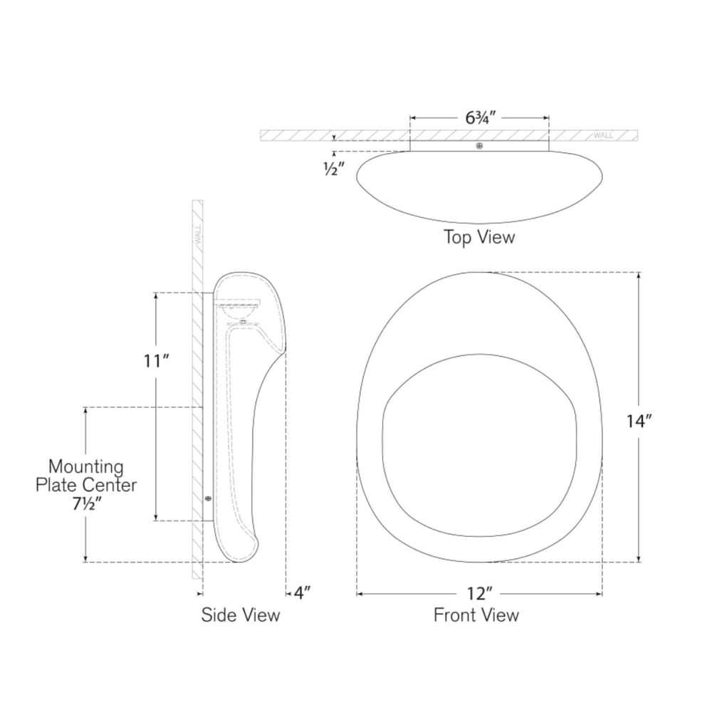 Interior Wall Light / Sconce Esculpa 14" Rounded Wall Light