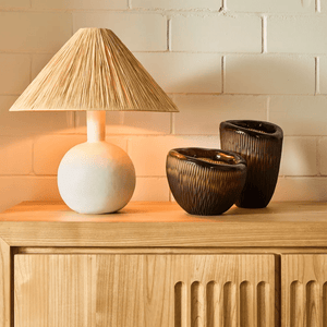 Table Lamps Esta Lamp Small White with Raffia Shade