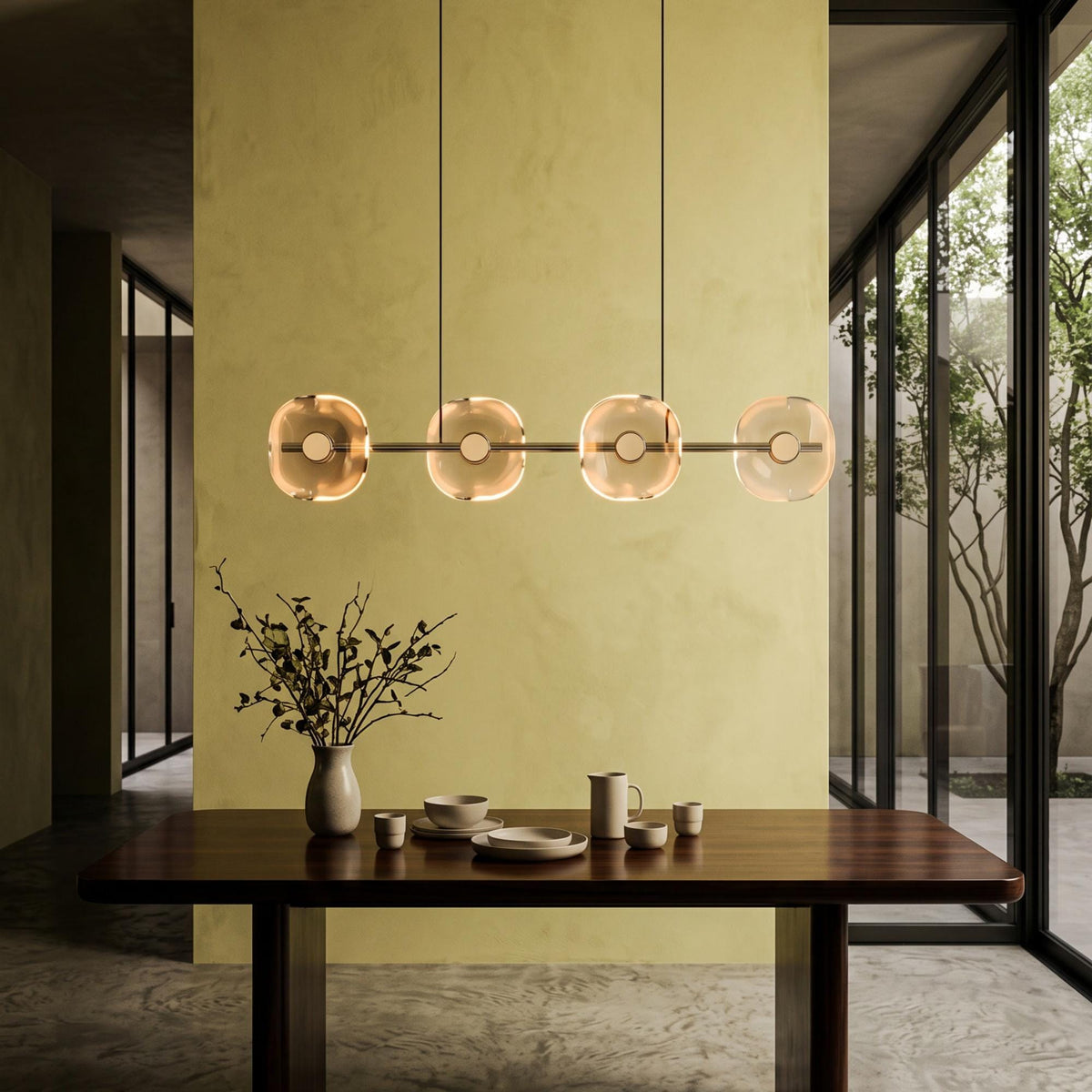 Linear Pendant Evorra Clear Glass Linear Pendant Light