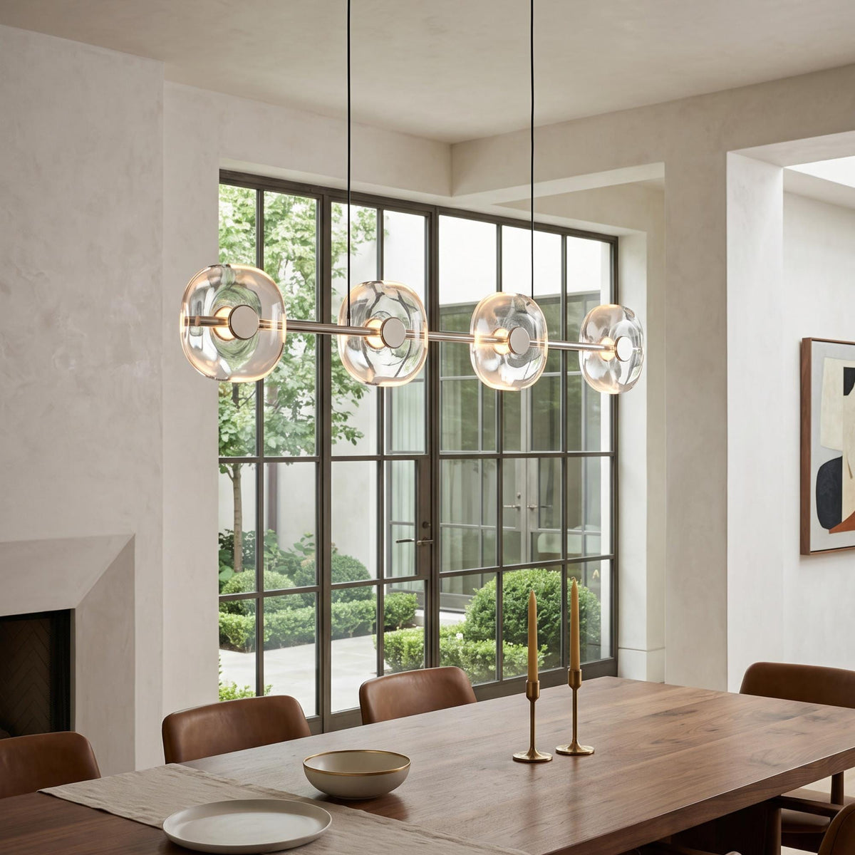 Linear Pendant Evorra Clear Glass Linear Pendant Light