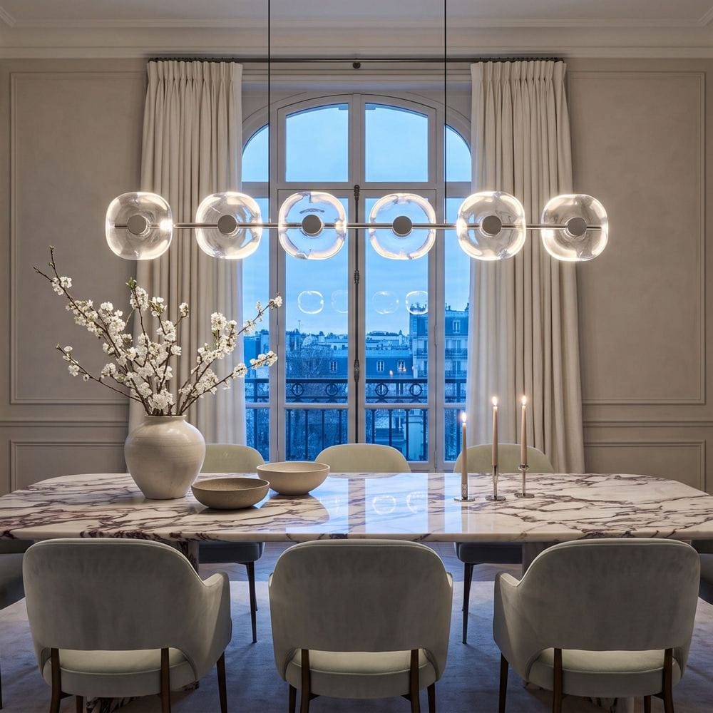 Linear Pendant Evorra Clear Glass Linear Pendant Light