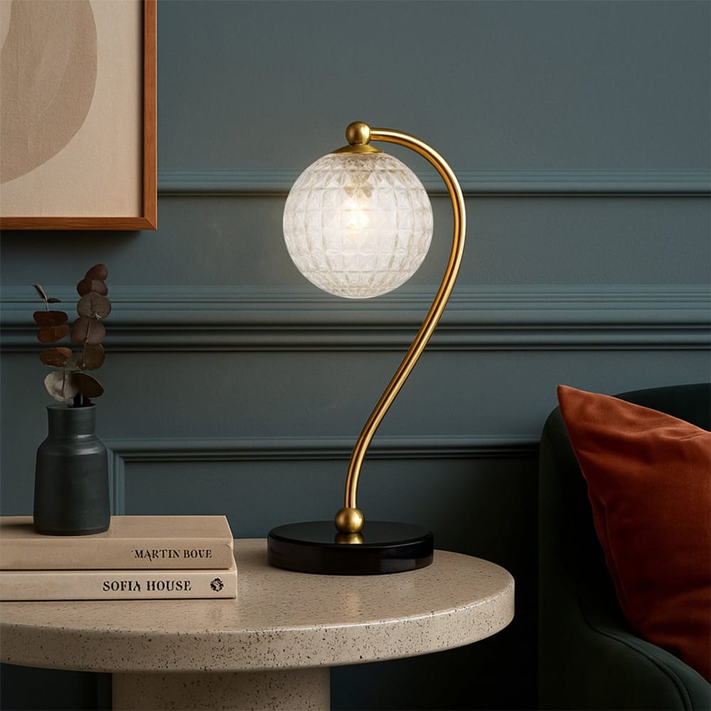Table Lamps Felton Table Lamp Black Marble