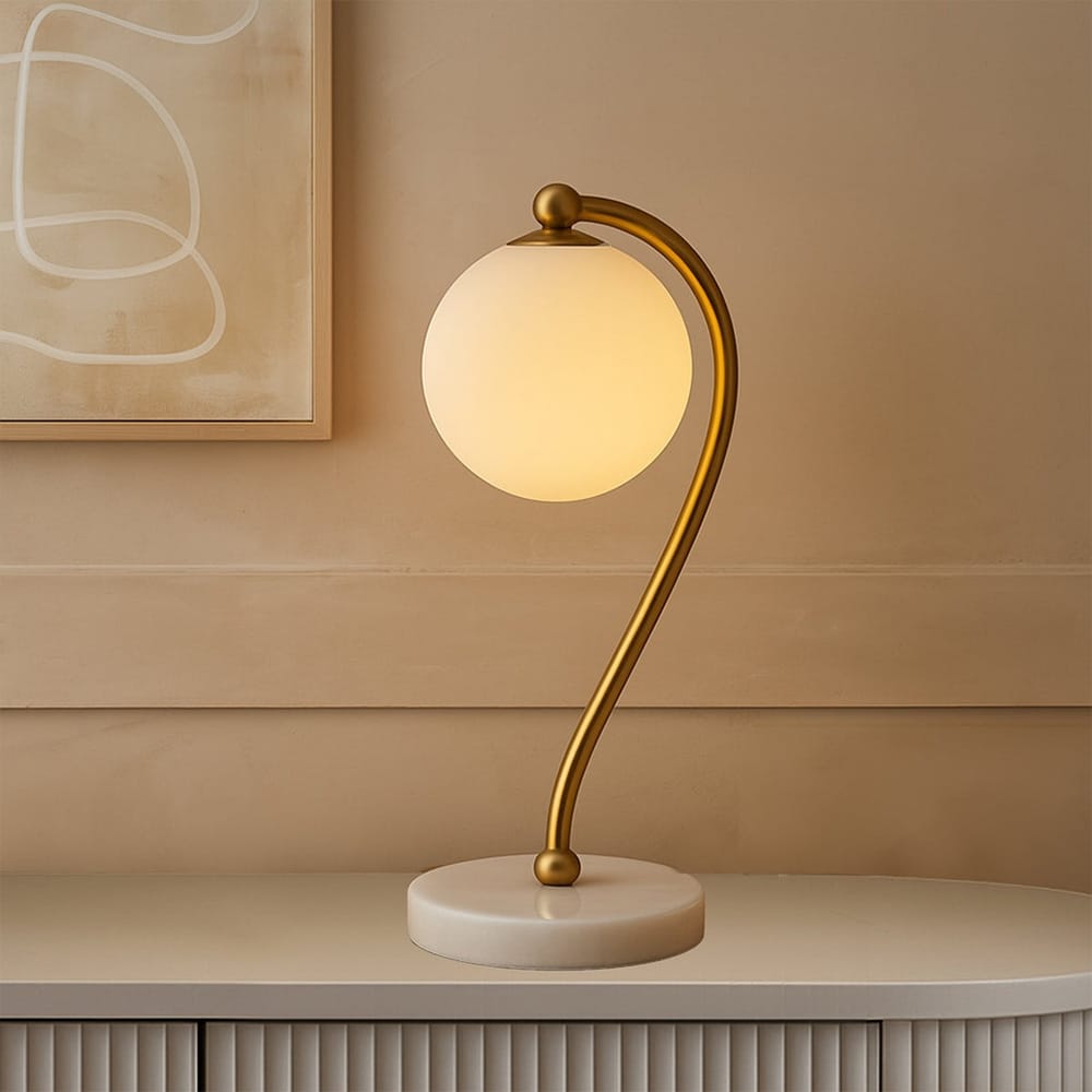 Table Lamps Felton Table Lamp White Marble