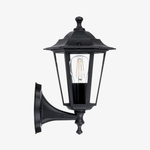 Exterior Wall Light Fibra Aluminium Black 6 Panel Coach Wall Light