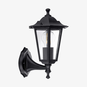 Exterior Wall Light Fibra Aluminium Black 6 Panel Coach Wall Light