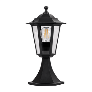 Pillar Mount Fibra Aluminium Black 6 Panel Pillar Light