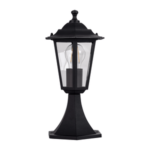 Pillar Mount Fibra Aluminium Black 6 Panel Pillar Light
