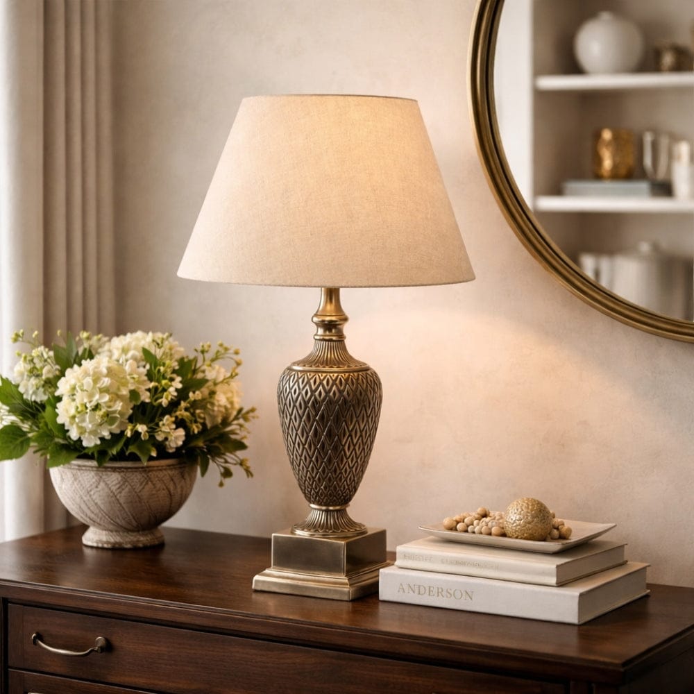 Table Lamps Finial Antique Silver Lampbase - Base Only