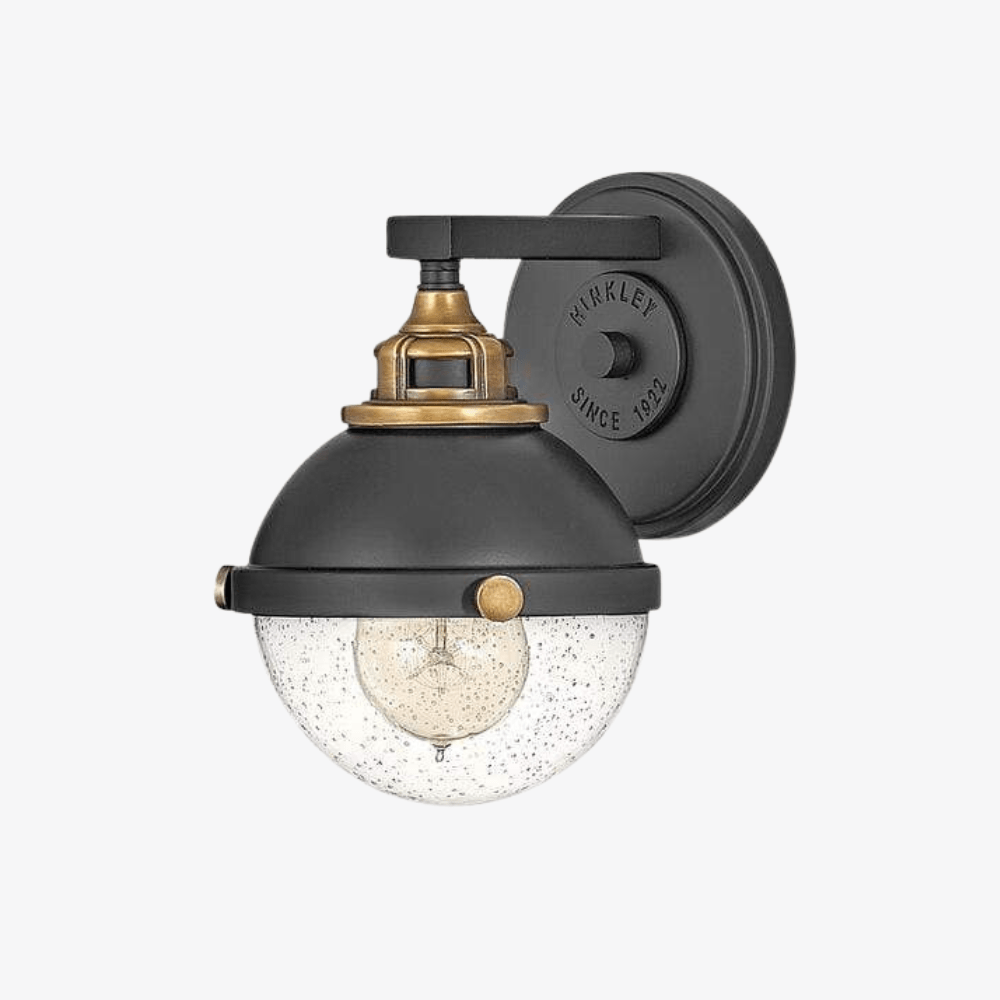 Interior Wall Light / Sconce Fletcher Single Light Vanity - Black & Brass