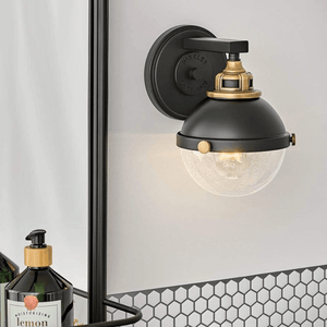 Interior Wall Light / Sconce Fletcher Single Light Vanity - Black & Brass