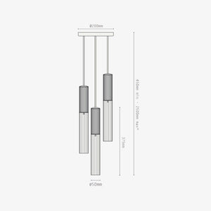 Interior Pendant Flume 50 Pendant - 3 Drop Grouping