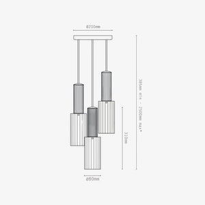 Interior Pendant Flume 80 Pendant - 3 Drop Grouping