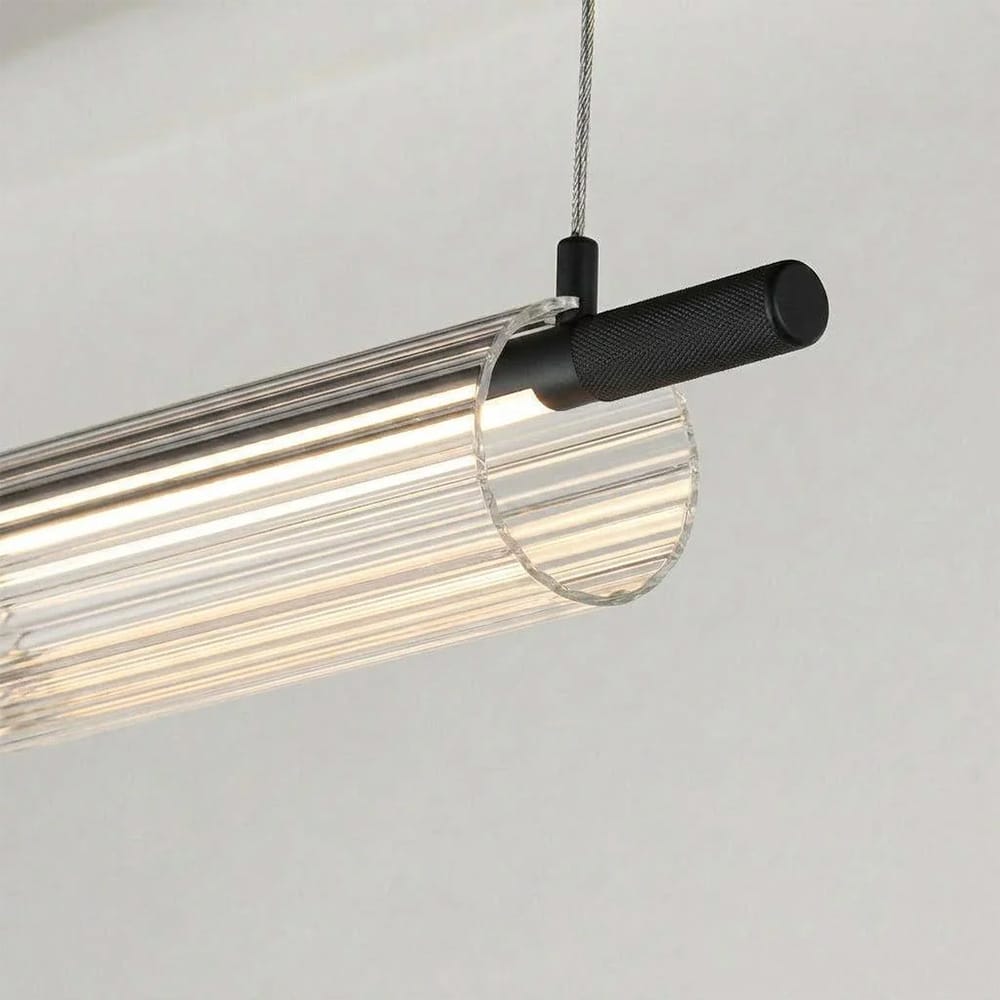 Linear Pendant Flute Glass Linear Pendant Light