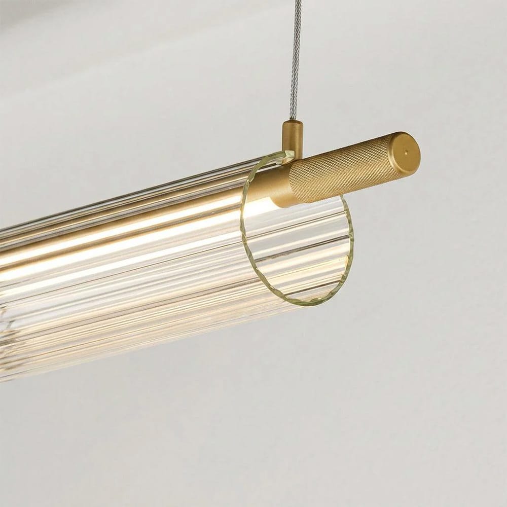 Linear Pendant Flute Glass Linear Pendant Light