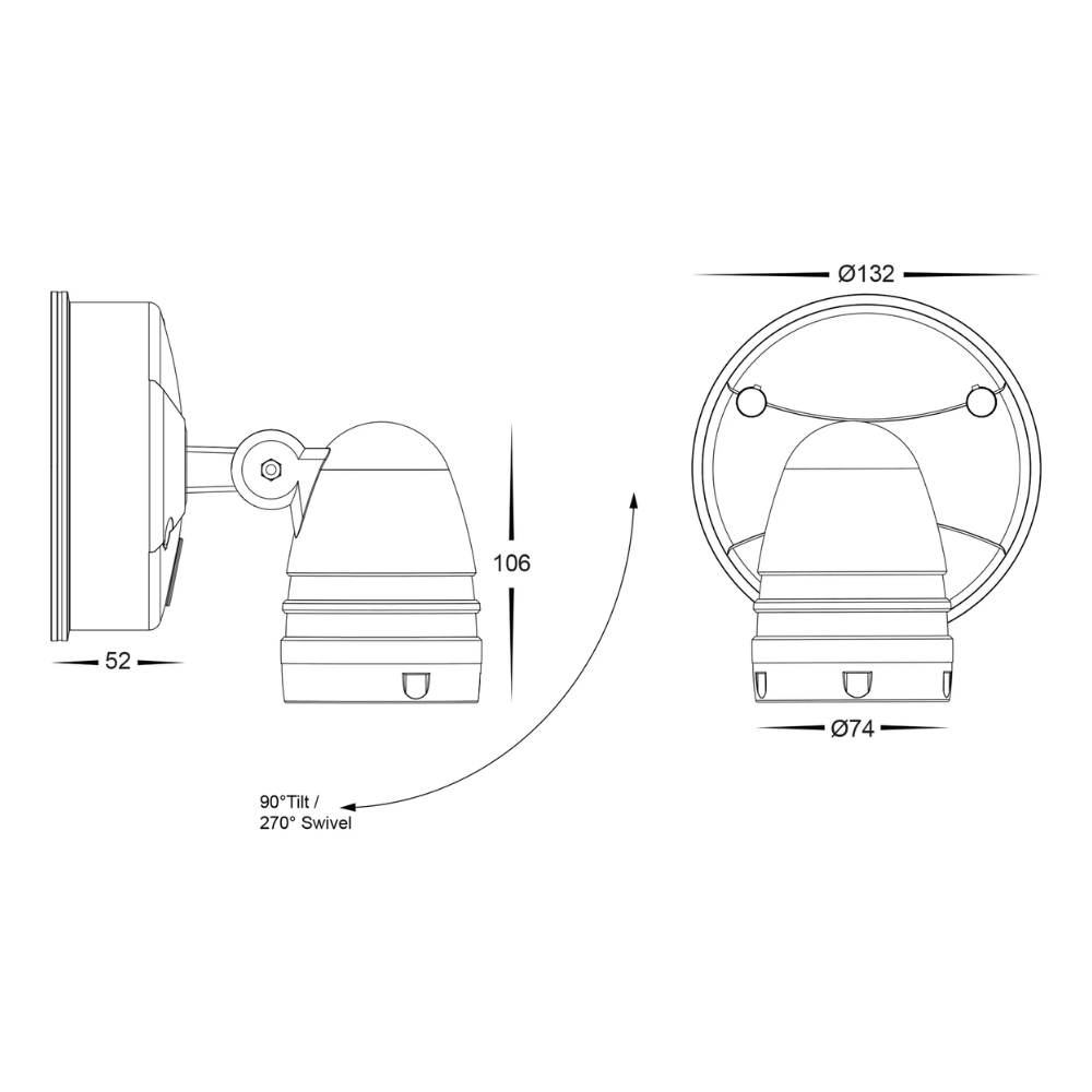 Sensor Lights FOCUS - Single Adjustable Wall Light with Sensor