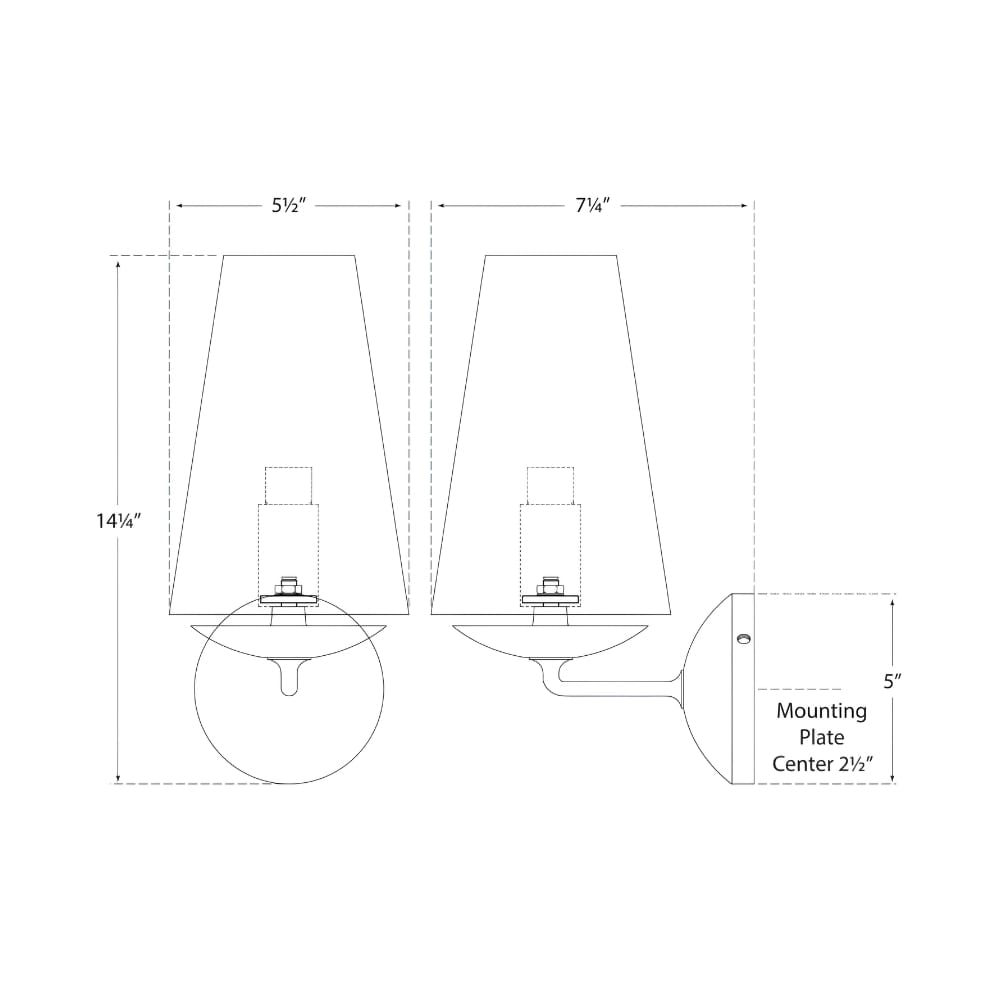 Interior Wall Light / Sconce Fontaine Single Sconce