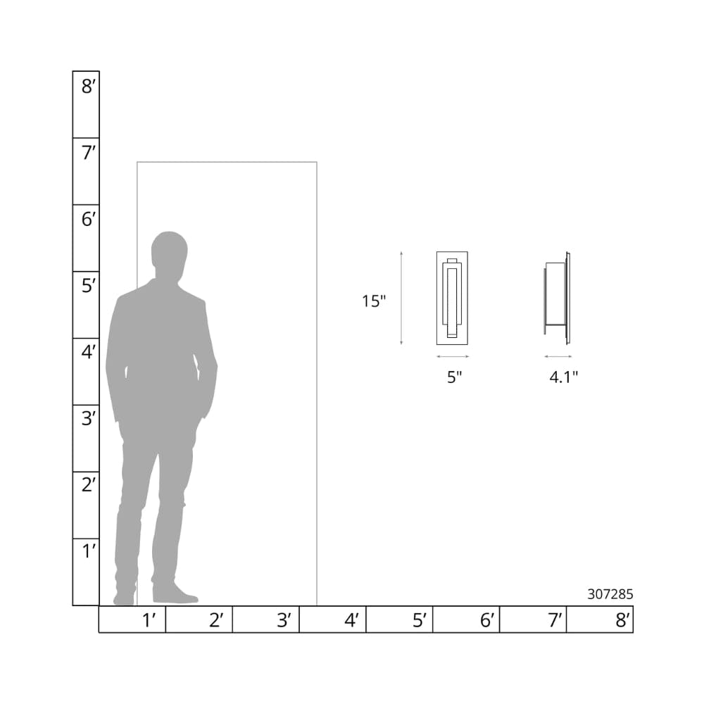 Exterior Wall Light Forged Vertical Bars Small Outdoor Sconce