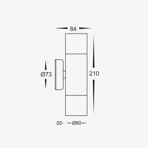 Exterior Wall Light Fortis Up / Down Wall Light