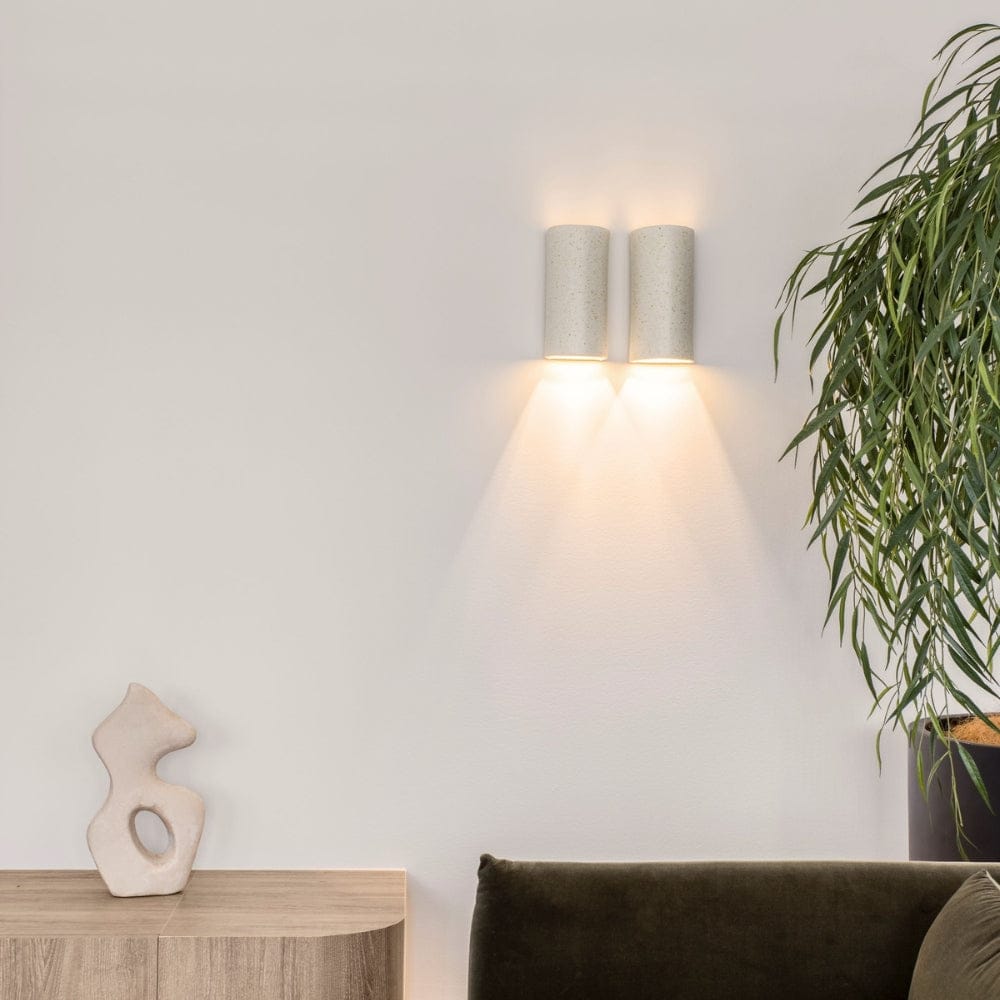 Exterior Wall Light Freckles Exteriot Tall Wall Light in Beige Freckles